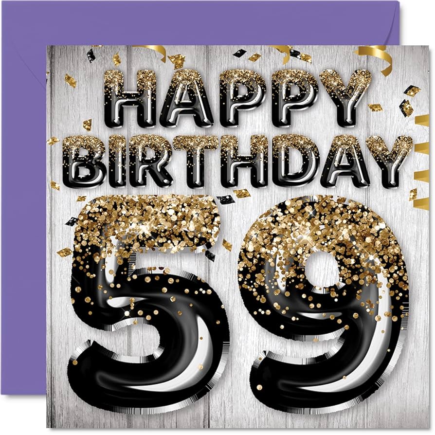 TWS ジフン バパケ BIRTHDAY WITH US Amazon.com : 59th Birthday Card for Men - Black & Gold